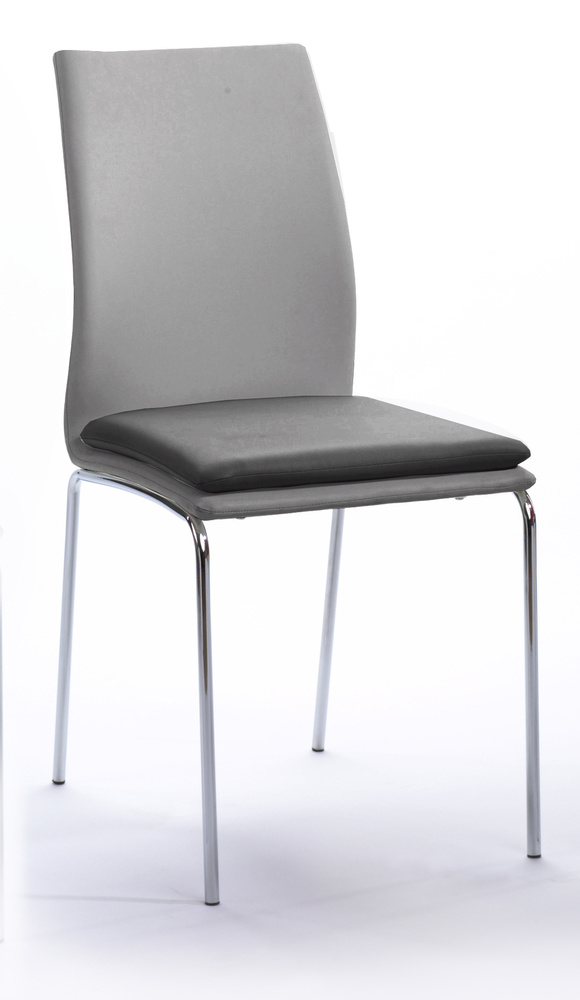 GREG 03 chair Metal chromed / AL lightgrey Seat AL grey B 44, H 91, T 55 cm